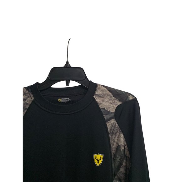 Scent Shield Mens Size L Long Sleeve Knit Top Black Camo panel - Picture 2 of 4